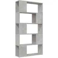 vidaXL Boekenkast/kamerscherm 80x24x155 cm bewerkt hout betongrijs