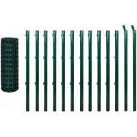 vidaXL Euro hek 25x1,2 m staal groen