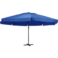 vidaXL Parasol met aluminium paal 500 cm azuurblauw