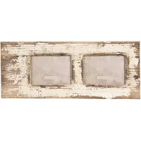 Clayre & Eef Cremekleurige Fotolijst 56*2*23 cm / 13*18 cm (2) 2F0633