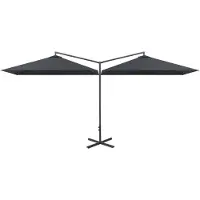 vidaXL Parasol dubbel met stalen paal 600x300 cm antracietkleurig