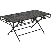 vidaXL Salontafel vintage stijl inklapbaar 100x50x45 cm metaal zwart