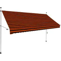 vidaXL Luifel handmatig uittrekbaar 300 cm oranje en bruin