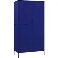 vidaXL Kledingkast 90x50x180 cm staal marineblauw