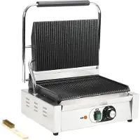 vidaXL Panini grill gegroefd 2200 W 43x30,5x20 cm