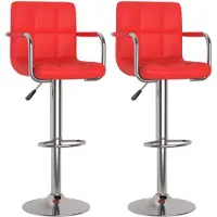 vidaXL Barstoelen 2 st kunstleer rood