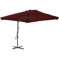 vidaXL Parasol met stalen paal 250x250x230 cm bordeauxrood