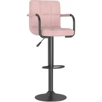 vidaXL Barkruk fluweel roze