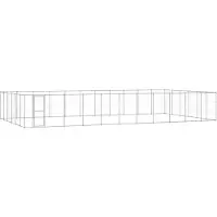 vidaXL Hondenkennel 79,86 m² gegalvaniseerd staal