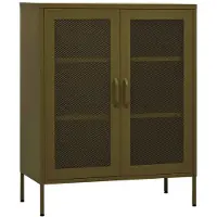 vidaXL Opbergkast 80x35x101,5 cm staal olijfgroen