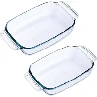 Pyrex 2x Ovenschaal/braadslede 1,2 en 0,7 liter - Ovenschalen