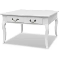 vidaXL Salontafel met 4 lades wit