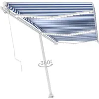vidaXL Handmatige zonnetent met zonne-energie ledverlichting 6 x 3 m