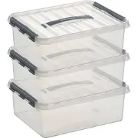 Sunware 3x Kunststof stapelbare opbergbak 12 liter 40 x 30 x 14 cm - Opbergbox