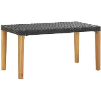 vidaXL Tuinbank 120 cm poly rattan en massief acaciahout zwart