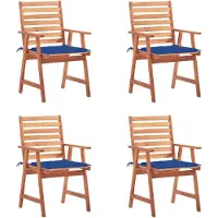 vidaXL Tuinstoelen, set van 4, met kussens, gemaakt van massief acaciahout