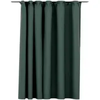 vidaXL Gordijn linnen-look verduisterend met haken 290x245 cm groen