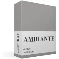 Ambiante Katoen - Hoeslaken - 200x200 - Grijs