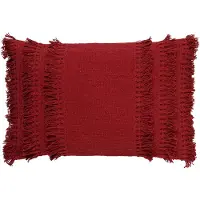 Dutch decor - FARA - Kussenhoes 40x60 cm - 100% katoen - met franjes - Merlot - rood