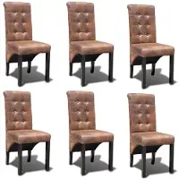 vidaXL Eetkamerstoelen gecapitonneerd bruin 6 st online kopen