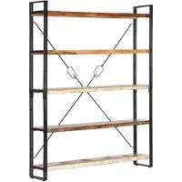 vidaXL Boekenkast met 5 schappen 140x30x180 cm massief gerecycled hout