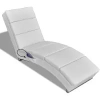 vidaXL Massagelounger kunstleer wit