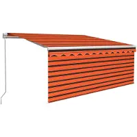 vidaXL Luifel handmatig uittrekbaar rolgordijn 3,5x2,5 m oranje bruin