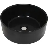 vidaXL Wastafel rond 40x15 cm keramiek zwart