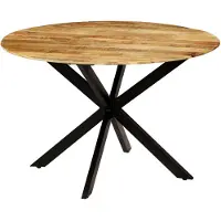 vidaXL Eettafel 120x77 cm massief ruw mangohout en staal