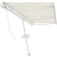 vidaXL Elektrische Zonneluifel 6 x 3 m Crèmekleurig 100% Polyester