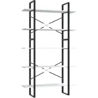 vidaXL Boekenkast met 5 schappen 100x30x175 cm bewerkt hout wit
