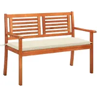 vidaXL Tuinbank voor 2 personen met kussen, 120 cm, massief eucalyptus hout