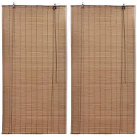 vidaXL Rolgordijnen 2 st 80x160 cm bamboe bruin