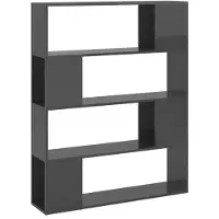 vidaXL Boekenkast/kamerscherm 100x24x124 cm hoogglans grijs