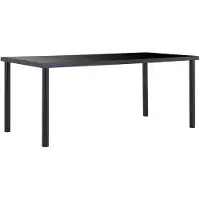 vidaXL Eettafel 180x90x75 cm gehard glas zwart
