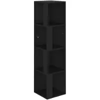 vidaXL Hoekkast 33x33x132 cm bewerkt hout zwart