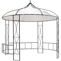 vidaXL Prieel rond 300x290 cm wit