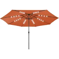 vidaXL Parasol met LED-verlichting 400 cm terracottakleurig
