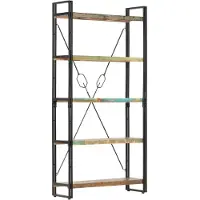 vidaXL Boekenkast met 5 schappen 90x30x180 cm massief gerecycled hout