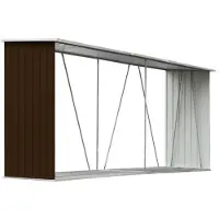 vidaXL Haardhoutschuur 330x84x152 cm gegalvaniseerd staal bruin