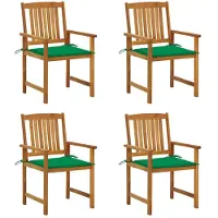 vidaXL Tuinstoelen 4 st met kussens massief acaciahout