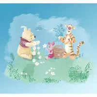 Komar Fotobehang Winnie De Pooh Picnic - Blauw - 2,80m X 300cm
