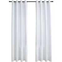 vidaXL Gordijnen verduisterend met ringen 2 st 140x245 cm gebroken wit