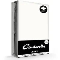Cinderella Split Topper Hoeslaken Ivory (Jersey)-200 x 200/210 cm