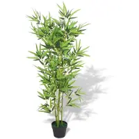 Super Merchant Kunstplant met pot bamboe 120 cm groen