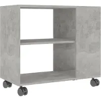 vidaXL Bijzettafel 70x35x60,5 cm bewerkt hout betongrijs