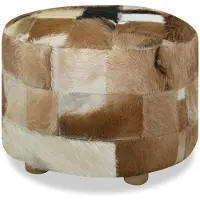vidaXL Poef rond 50x50x45 cm geitenleer