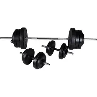 vidaXL Barbell + 2 Dumbbell Set Veelkleurig