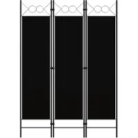 vidaXL Kamerscherm met 3 panelen 120x180 cm zwart