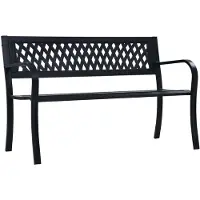 vidaXL Tuinbank 125 cm staal zwart